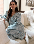 Inez Washable Silk Printed Long PJ Set