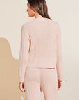 Infinite Organic Cotton Blend Sweater Rib Cardigan - Peach Parfait Marl