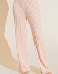 Infinite Organic Cotton Blend Sweater Rib Straight Leg Pant - Peach Parfait Marl