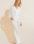 Inez Textured Washable Silk Long PJ Set - Pearl