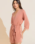 Flora TENCEL™ Modal 3/4 Sleeve Robe - Rouge Pink/Rose