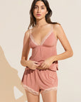 Flora TENCEL™ Modal Cami & Short PJ Set - Rouge Pink/Rose