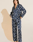 Inez Washable Silk Printed Long PJ Set