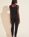 Brie Combed Cotton Jumpsuit - Black