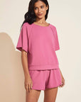 Blair French Terry Short Sleeve Top - Raspberry