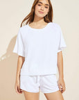 Blair French Terry Short Sleeve Top - White