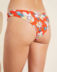 Calix Printed Ribbed Bikini Bottom - Spicy Orange