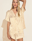 Inez Washable Silk Printed Short PJ Set