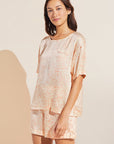 Inez Washable Silk Short Sleeve Tee & Boxer PJ Set