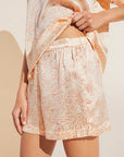 Inez Washable Silk Short Sleeve Tee & Boxer PJ Set