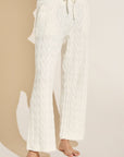 Cable Knit Recycled Sweater Straight Leg Pant - Ivory