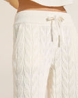 Cable Knit Recycled Sweater Straight Leg Pant - Ivory