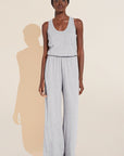 Aloe Infused Cotton Wide Leg Jumpsuit - Heather Grey