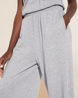 Aloe Infused Cotton Wide Leg Jumpsuit - Heather Grey