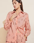 Organic Sandwashed Cotton Printed Long PJ Set