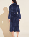 Chalet Recycled Plush Robe - Navy