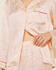 Inez Washable Silk Printed Long PJ Set