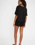 Blair French Terry Short Sleeve Top - Black