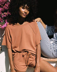 Blair French Terry Short Sleeve Top - Pecan