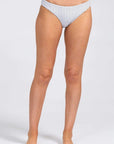 Annia Jacquard Dotted Bikini Bottom - White/Peacoat