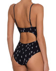 Alexia Spotted Textured One-Piece - Black/White