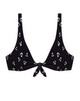 Cassidy Spotted Textured Bikini Top - Black/White