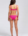 Cassidy Printed Smooth Bikini Top - Beetroot/Peacoat