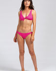 Cassidy Printed Smooth Bikini Top - Beetroot/Peacoat