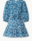 Cala Cotton Voile Cover-Up - Bright Indigo/Off White