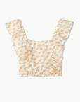 Claudine Cotton Voile Beach Top - Off White/Straw