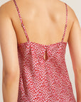 Inez Washable Silk Printed Short Slip - Leopard Spot Haute Red