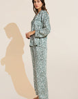 Inez Washable Silk Printed Long PJ Set