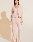 Infinite Organic Cotton Blend Sweater Rib Cardigan - Peach Parfait Marl