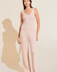 Infinite Organic Cotton Blend Sweater Rib Straight Leg Pant - Peach Parfait Marl