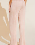 Infinite Organic Cotton Blend Sweater Rib Straight Leg Pant - Peach Parfait Marl