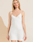 Inez Textured Washable Silk Short Slip - Pearl