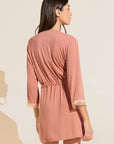 Flora TENCEL™ Modal 3/4 Sleeve Robe - Rouge Pink/Rose