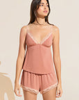 Flora TENCEL™ Modal Cami & Short PJ Set - Rouge Pink/Rose