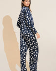 Inez Washable Silk Printed Long PJ Set