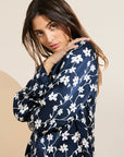 Inez Washable Silk Printed Long PJ Set