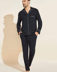 William TENCEL™ Modal Long PJ Set - Black/Ivory