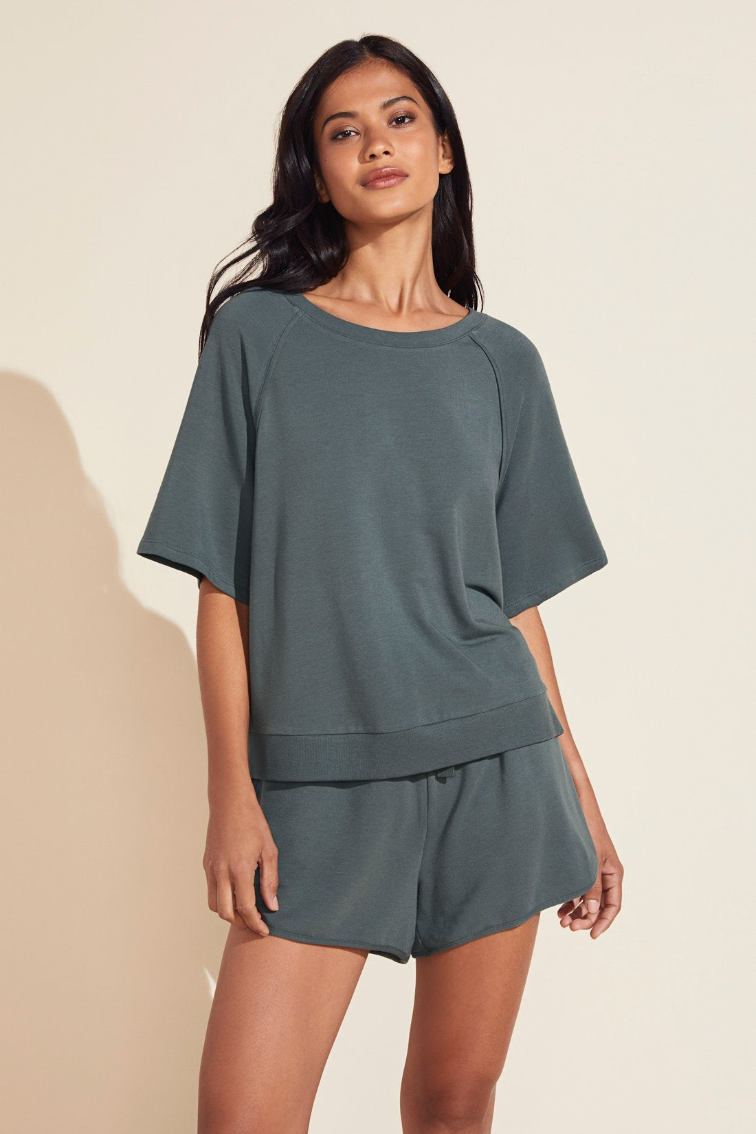 Blair French Terry Short Sleeve Top - Kelp