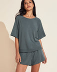 Blair French Terry Short Sleeve Top - Kelp