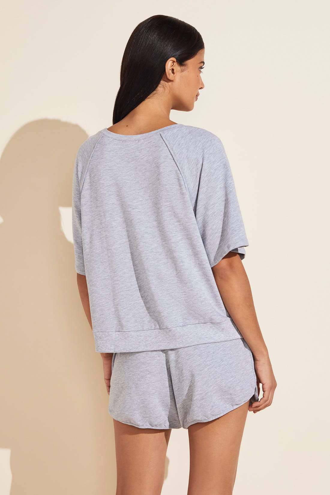 Blair French Terry Short Sleeve Top - Heather Grey