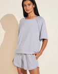Blair French Terry Short Sleeve Top - Heather Grey