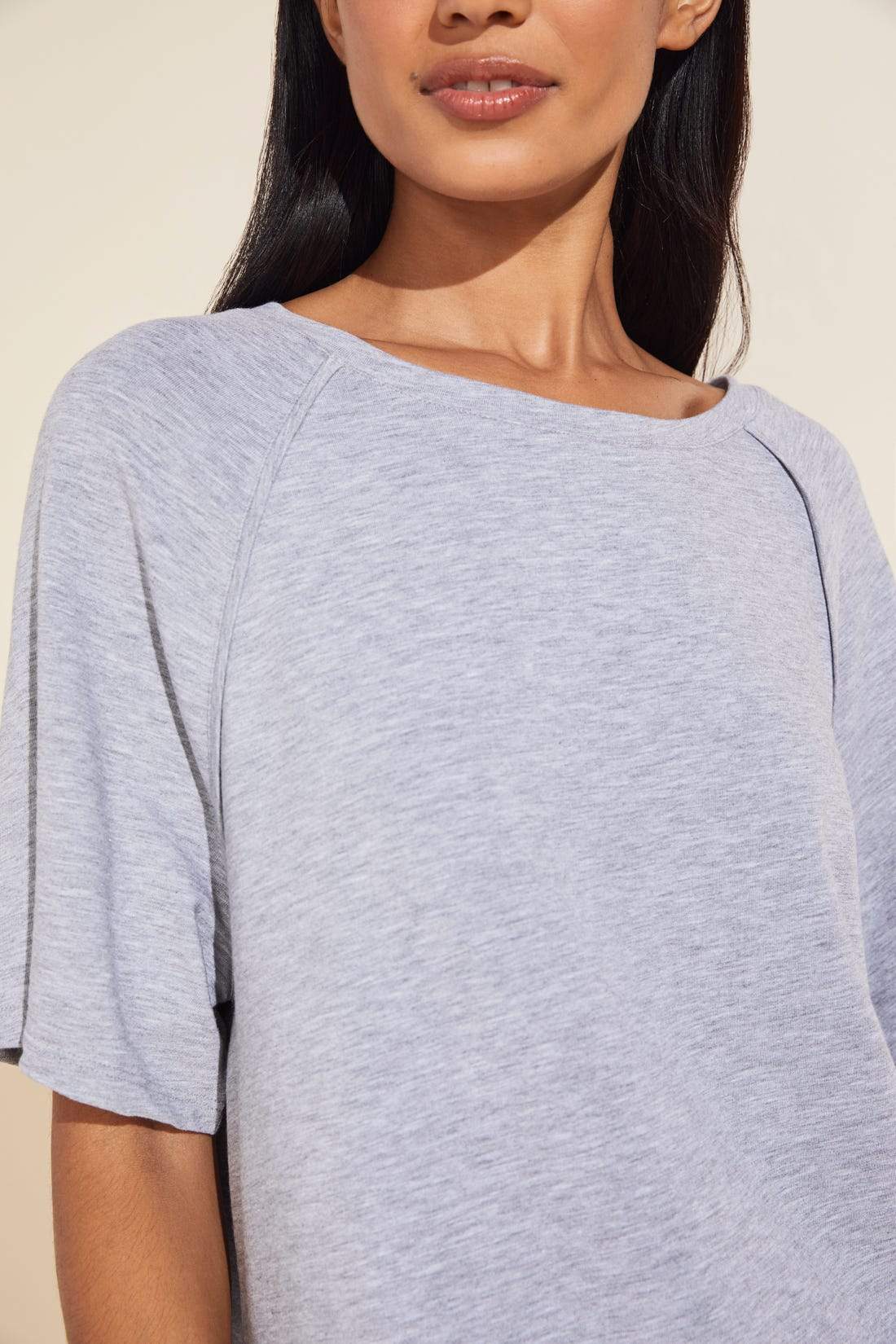 Blair French Terry Short Sleeve Top - Heather Grey
