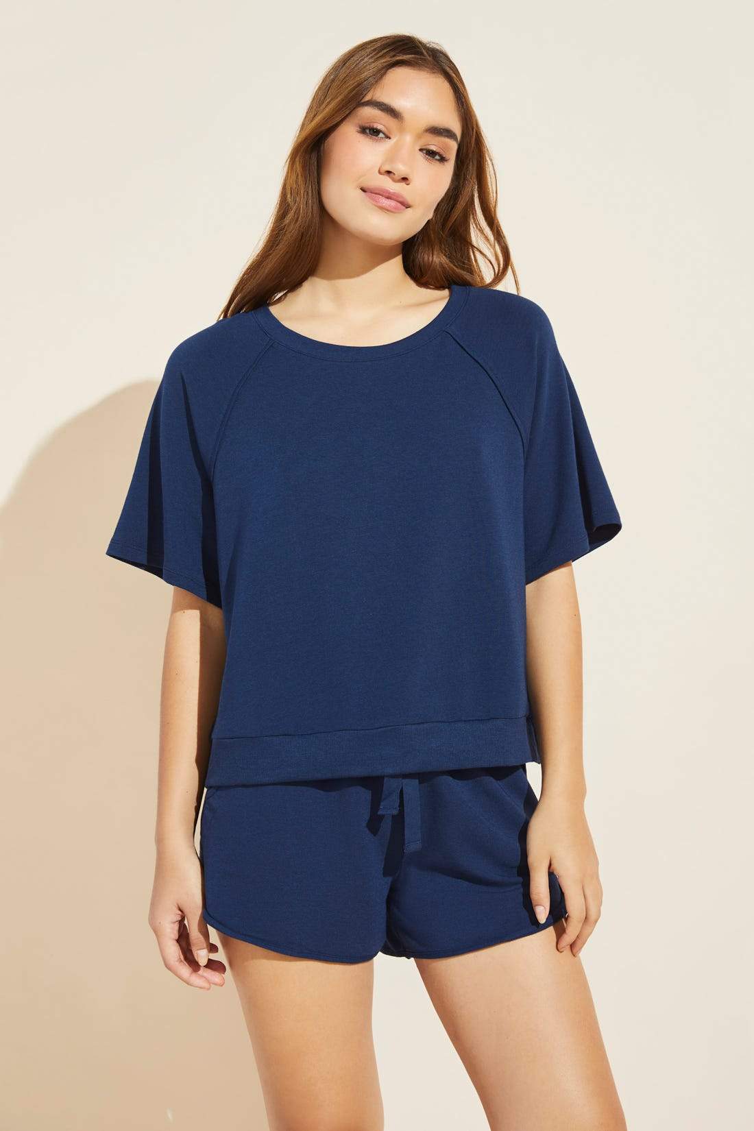 Blair French Terry Short Sleeve Top - Navy