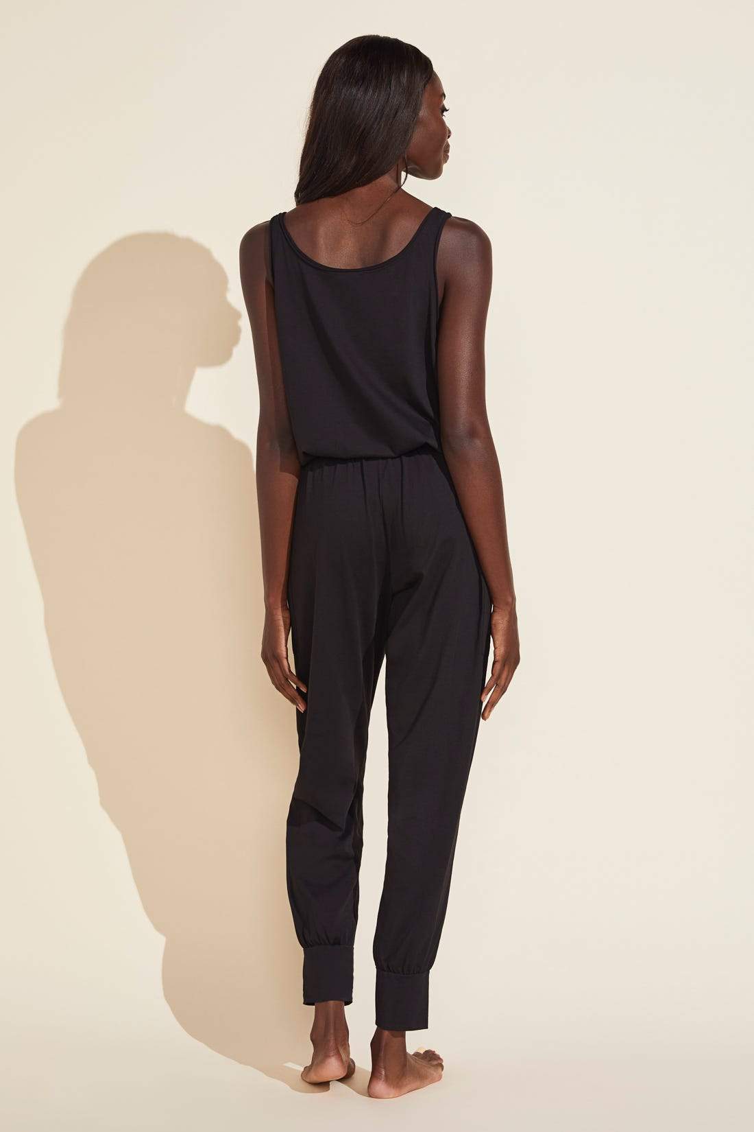 Brie Combed Cotton Jumpsuit - Black