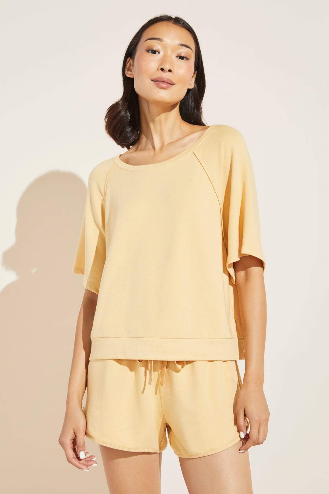 Blair French Terry Short Sleeve Top - Ochre