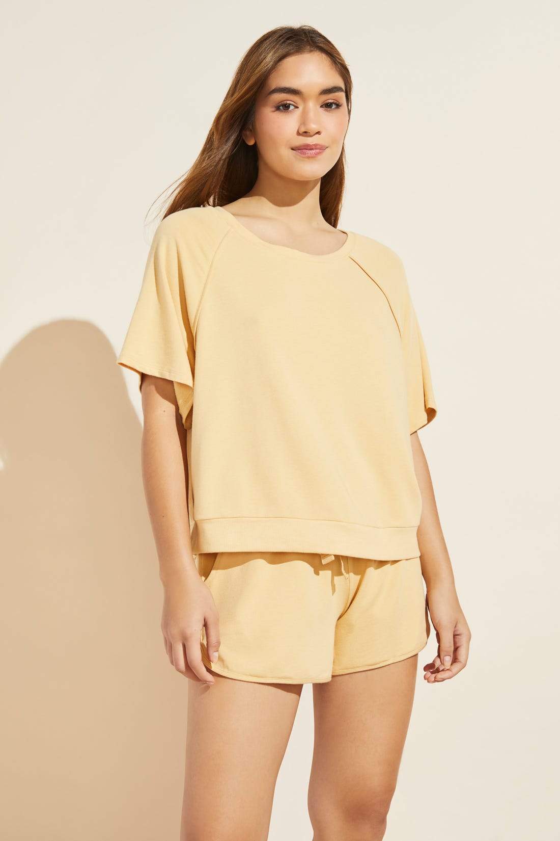 Blair French Terry Short Sleeve Top - Ochre